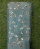 Sea Blue Pure Chiffon Chinnon Work Fabric