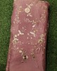 Pure Chiffon Chinnon Work Pink Fabric