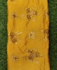 Tumeric Yellow Chiffon Fabric With chinnon work