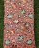 Chiffon Chinnon Orange Fabric With Print Work