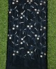 Black Semi Chinnon Work Chiffon Fabric