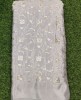 Silver Semi Chinnon Work Chiffon Fabric