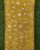 Semi Chinnon Work Tumeric Yellow Chiffon Fabric