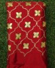 Rusty Red Semi Chinnon Work Chiffon Fabric