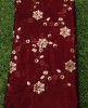 Magenta Red Semi chinnon work Chiffon Fabric