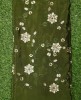 Green Semi Chinnon Work Chiffon Fabric
