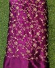 Violet Gaji Silk With Color Gaji Work Fabric