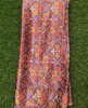 Dark Brown Gaji Silk With Gaji Table Print