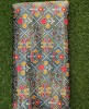 Grey Gaji Silk With Gaji Table Print Fabric
