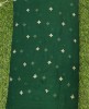 Graceful Green Georgette With Georgette Butti Work