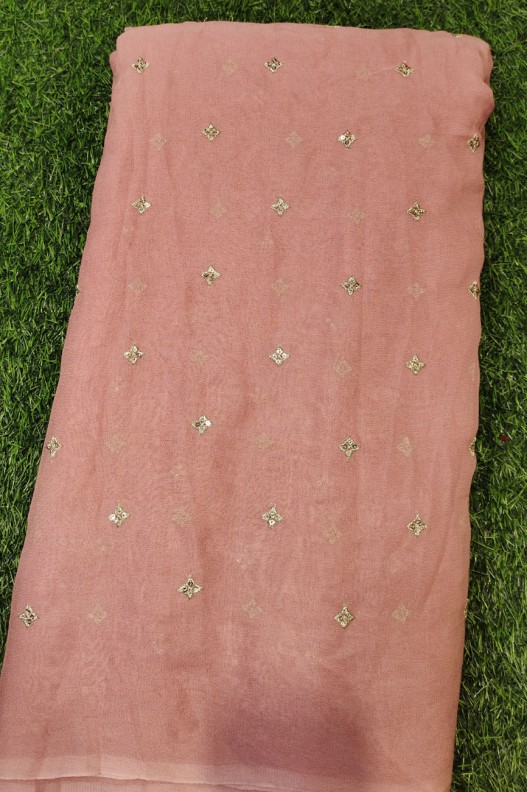 Fabulous Light Pink Georgette With Georgette Butti Work