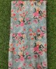 Sky Blue Georgette Fabric With Poly Geo Work Print