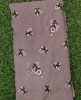 Magnetic Muted Brown Geogette Fabric With Semi Geo Work