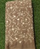 Satisfying Sienna Color Georgette Fabric With Semi Geo Work