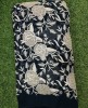 Black Color Georgette Fabric With Unique Semi Geo Work