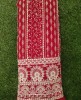Red Lakhnavi Fabric With Fox Panel Lakhnavi Work