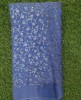 Cerulean Blue Lakhnavi Fabric With Geo Color Lakhnavi Work