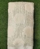 White Lakhnavi Fabric With Geo Lakhnavi Work