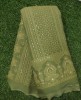 Green Lakhnavi Fabric With Color Panel Lakhnavi Work
