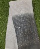 Gray Lakhnavi Fabric With Color Panel Lakhnavi Work