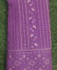 Purple Lakhnavi Fabric With Color Panel Lakhnavi Work