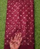 Maroon Net Fabric With Net Wok