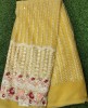Yellow Net Fabric With Net Wok