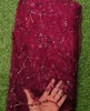 Magenta Net Fabric With Net Wok