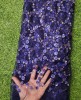 Dark Blue Net Fabric With Net Wok