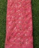 Pink Net Fabric With Net Wok
