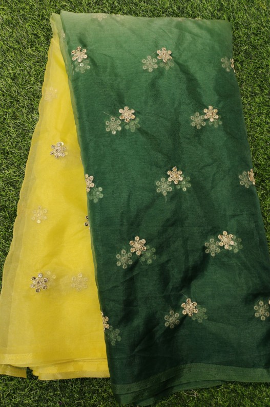 Multi Color Organza With Organza Butti Work