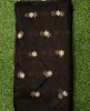 Brown Organza Fabric With Organza Butti Work