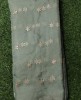 Slate Green Organza Fabric With Organza Butti Work