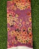 Burguncy Color Organza Fabric With Organza Print