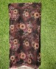 Decent Brown Organza Fabric With Organza Print