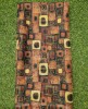 Brown Organza With Square Organza Print