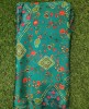 Teal Green Satin Fabric With Wonderful Modal Print