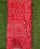 Wonderful Red Satin Fabric With Modal Print