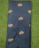 Dazzling Dark Blue Silk Fabric With Silk Work