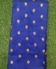 Eyecatching Blue Silk Fabric With Silk Work