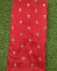 Eyecatching Red Silk Fabric With Silk Work