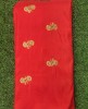 Eyecathcing Red Silk Fabric With Silk Work
