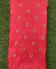 Dark Pink Silk Fabric With Silk Work