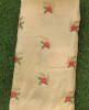 Sand Brown Silk Fabric With Silk Work