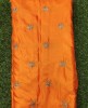 Eyecatching Dark Orange Silk Fabric With Silk Work