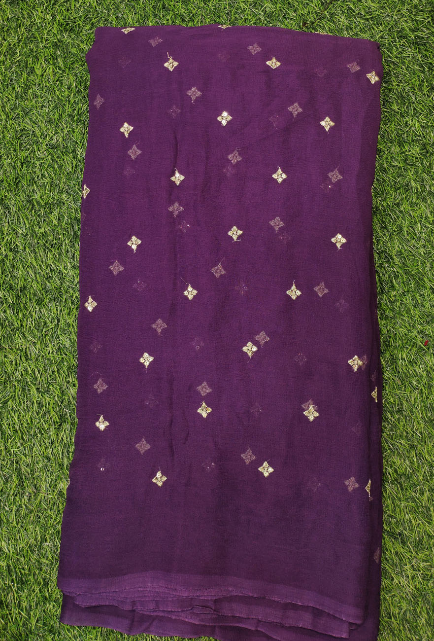 Magnificent Magenta Georgette With Georgette Butti Work